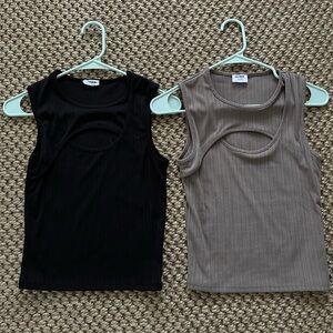 Cotton on tank tops (order comes with both shown) size S black and brown